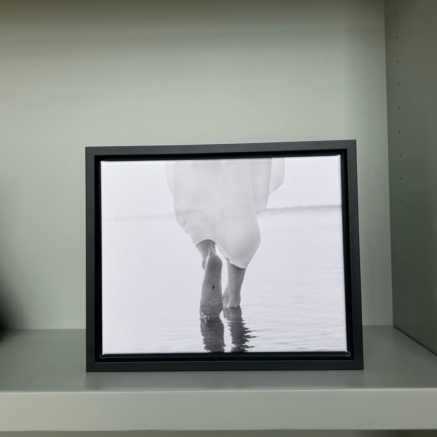 Marcher sur l'eau N&B - Toile