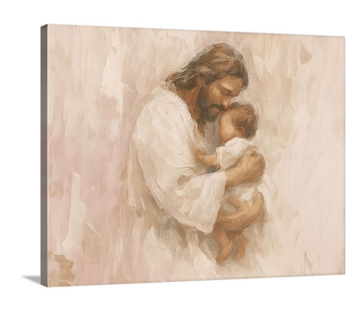 Safe in His Arms, Girl - Canvas
