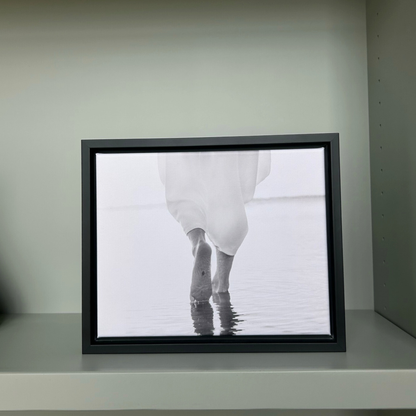 Marcher sur l'eau N&amp;B - Toile