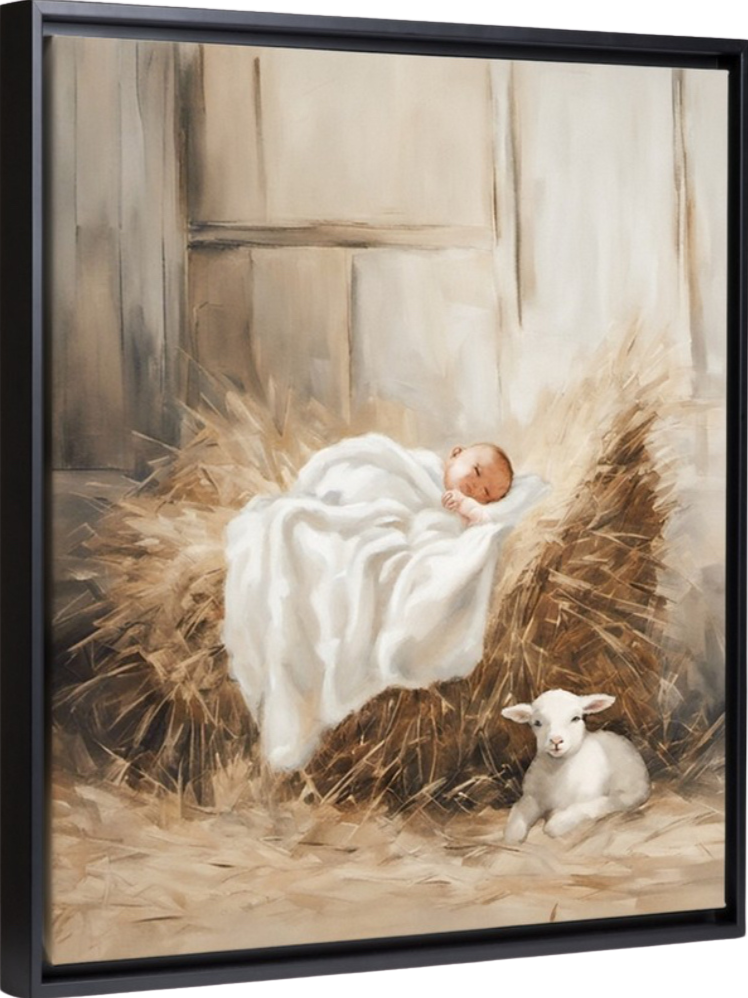 Loin dans une mangeoire - Toile