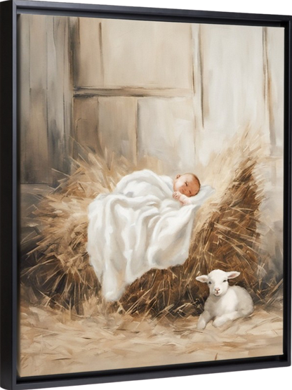 Loin dans une mangeoire - Toile