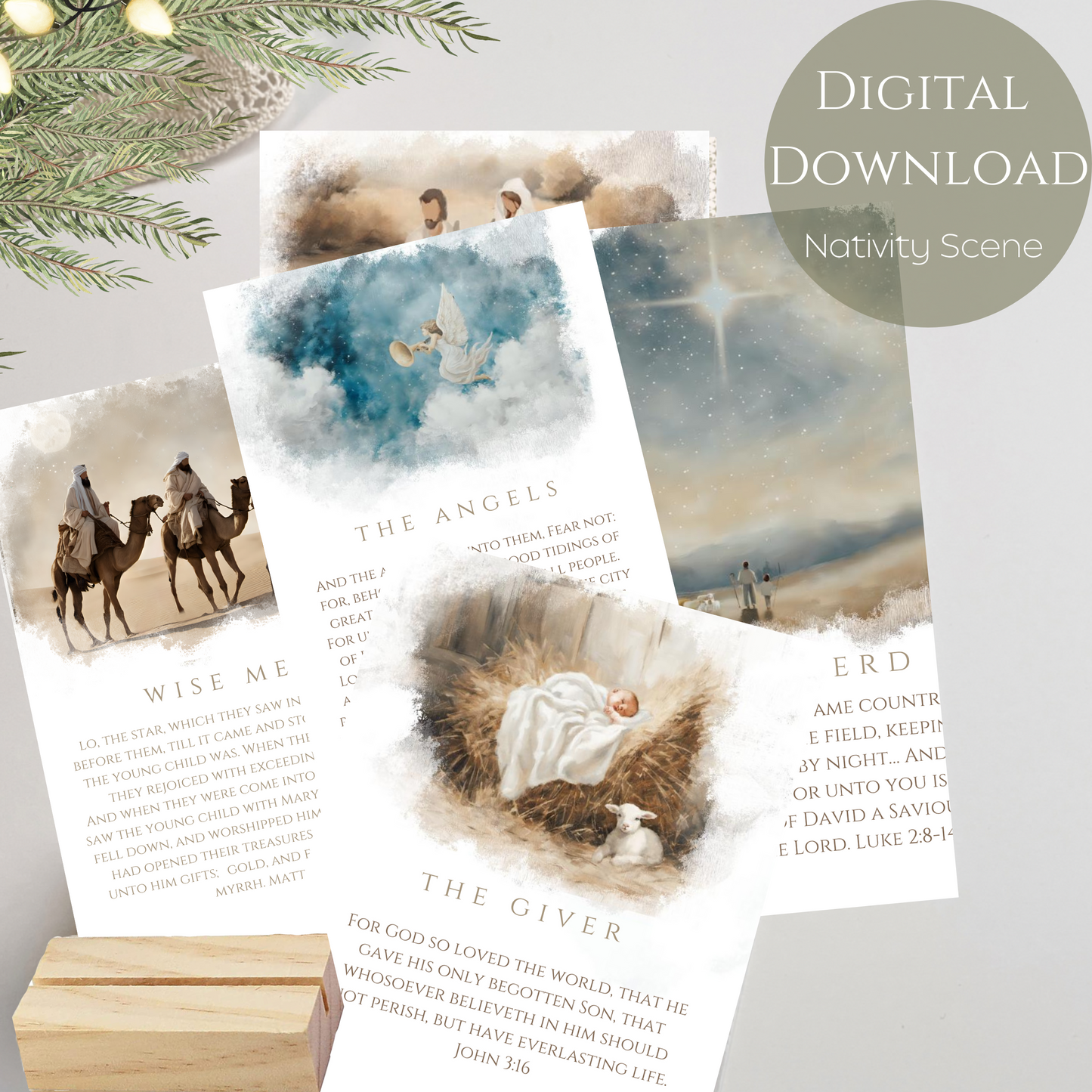 Ensemble de cartes de la Nativité - Téléchargement numérique
