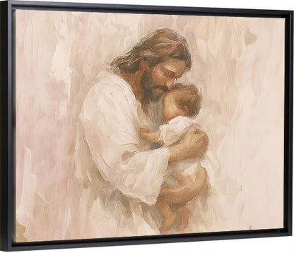 Safe in His Arms, Girl - Canvas