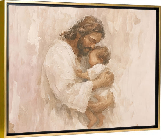 Safe in His Arms, Girl - Canvas