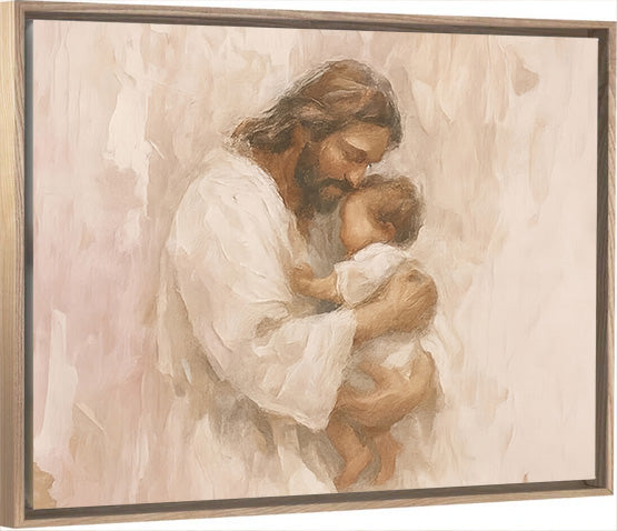 Safe in His Arms, Girl - Canvas
