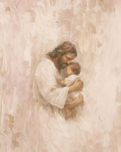 Safe in His Arms, Girl - Canvas
