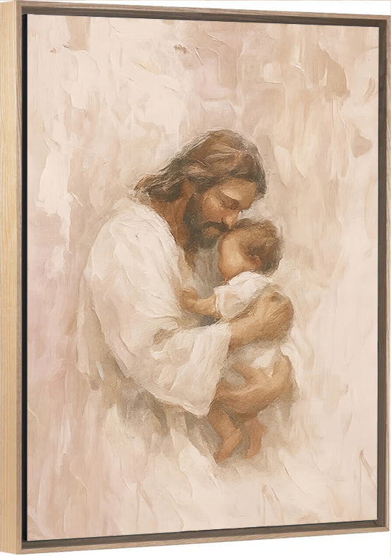 Safe in His Arms, Girl - Canvas