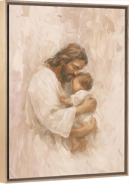 Safe in His Arms, Girl - Canvas