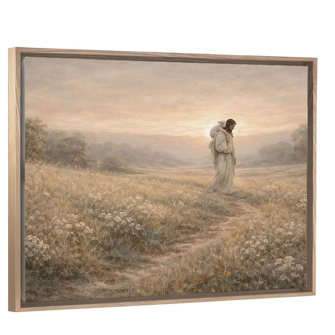 Along the Narrow Path - Light Wood Framed Canvas