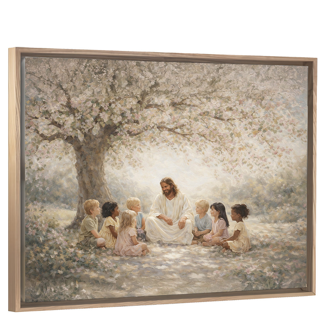 As A Child - Light Wood Framed Horizontal Canvas