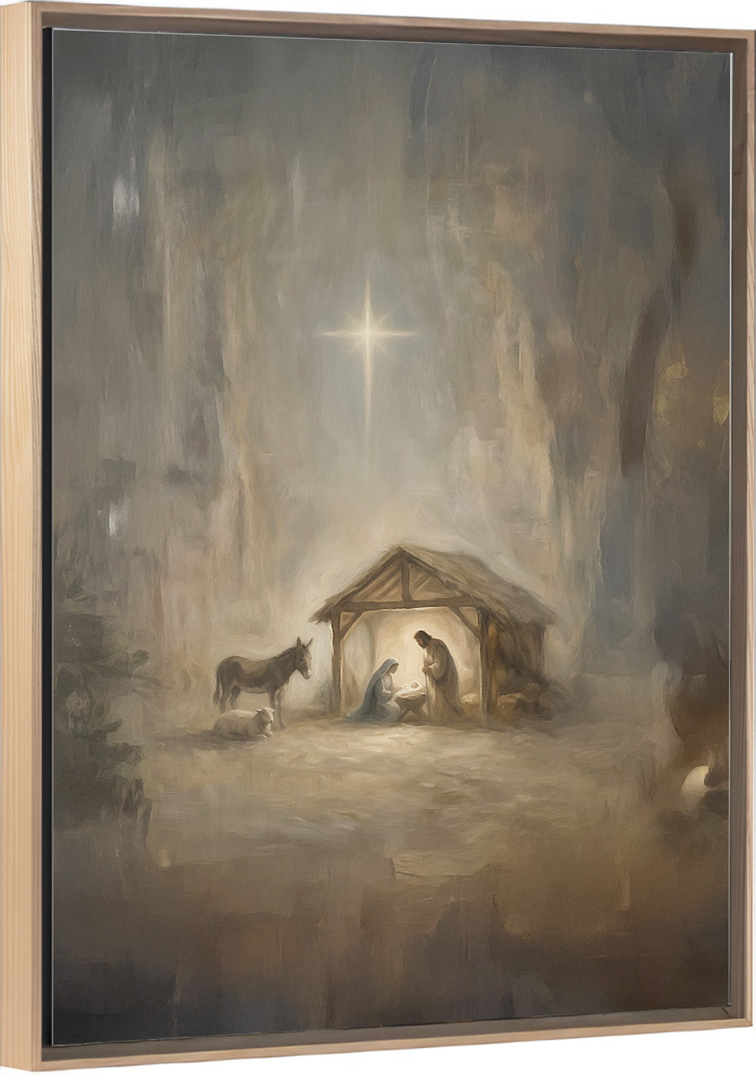 At the Manger - Canvas