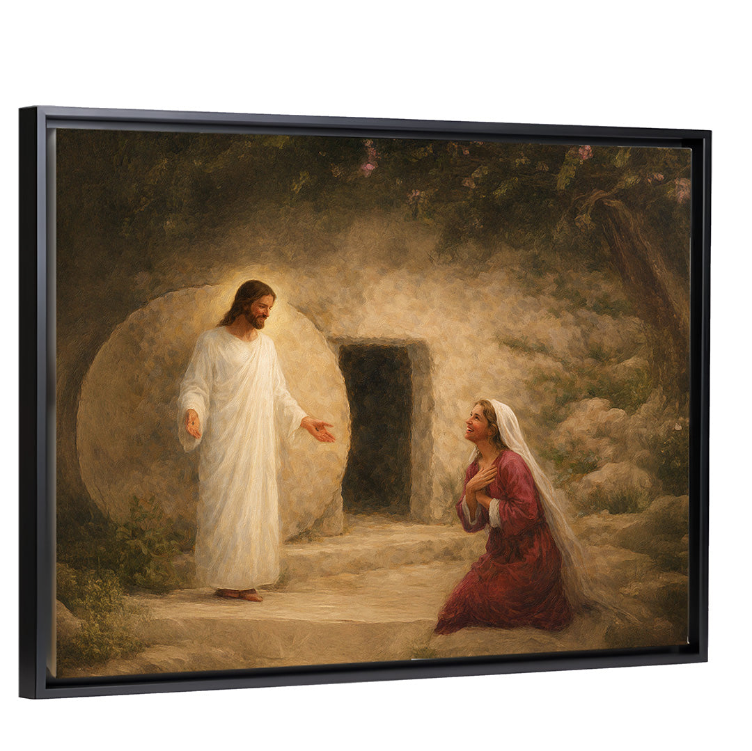 At The Tomb - Black Framed Canvas