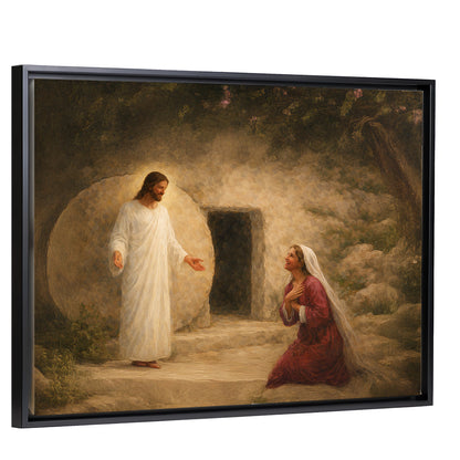 At The Tomb - Black Framed Canvas