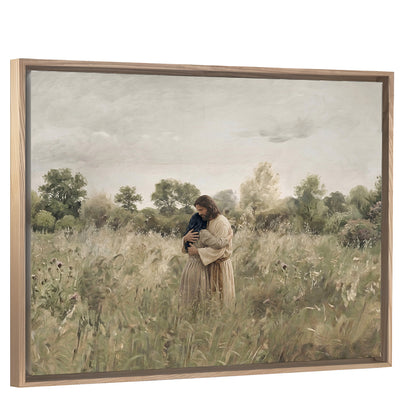 His Embrace - Black Hair Girl - Canvas