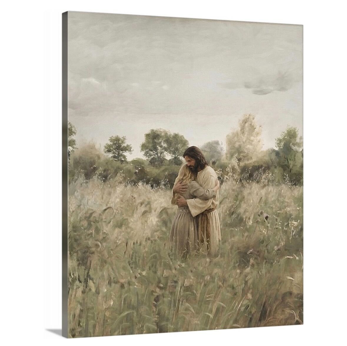 His Embrace - Blonde Girl - Canvas