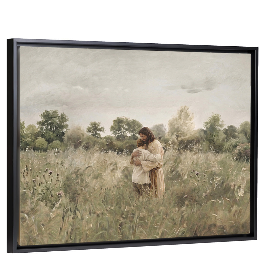 His Embrace - Brown Hair Boy - Canvas