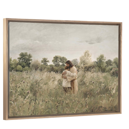 His Embrace - Brown Hair Boy - Canvas