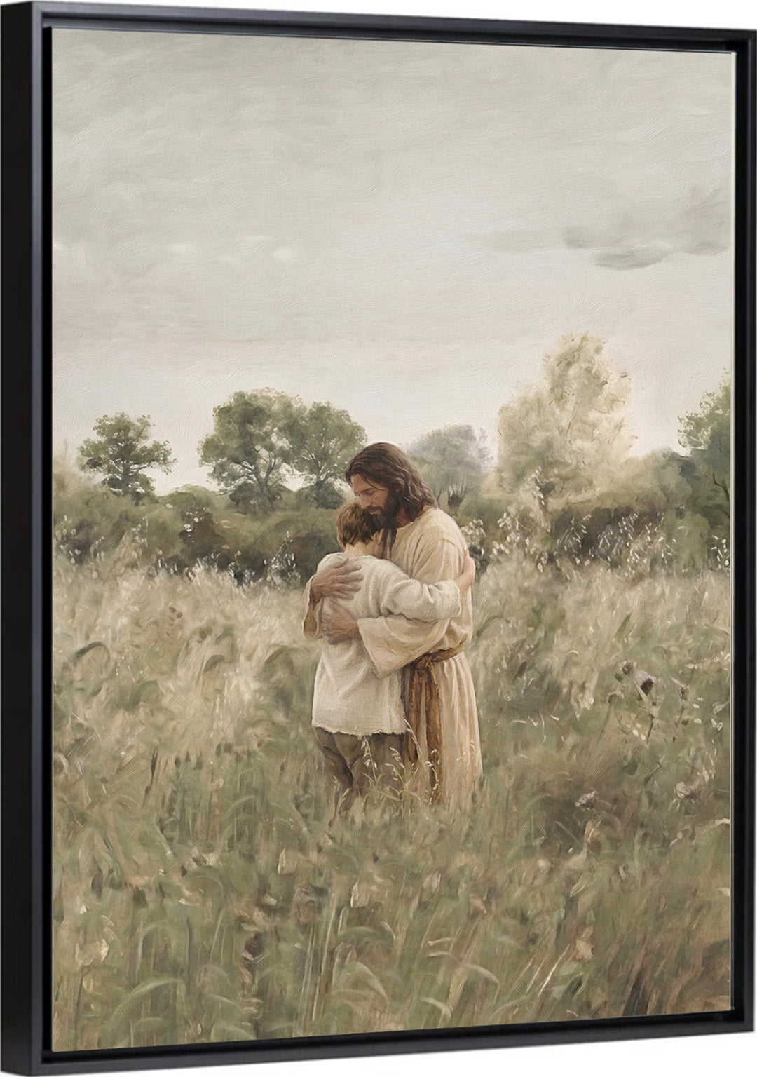 His Embrace - Brown Hair Boy - Canvas