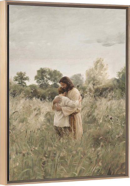 His Embrace - Brown Hair Boy - Canvas