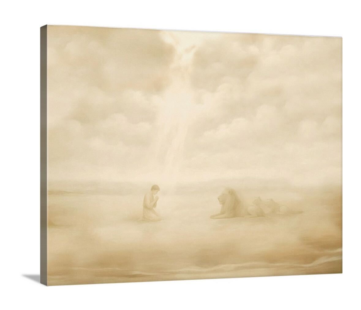 Daniel and the Lions Den Vertical Canvas