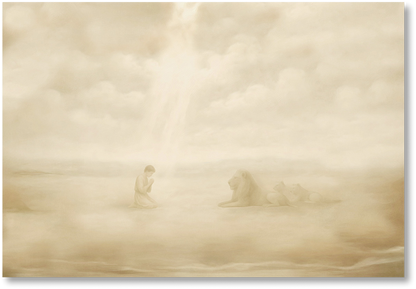 Daniel and the Lions Den Horizontal Print