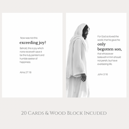 Pensées de Jésus et bloc de bois