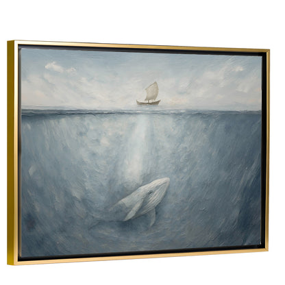 Jonah and the Whale Canvas with Gold Frame