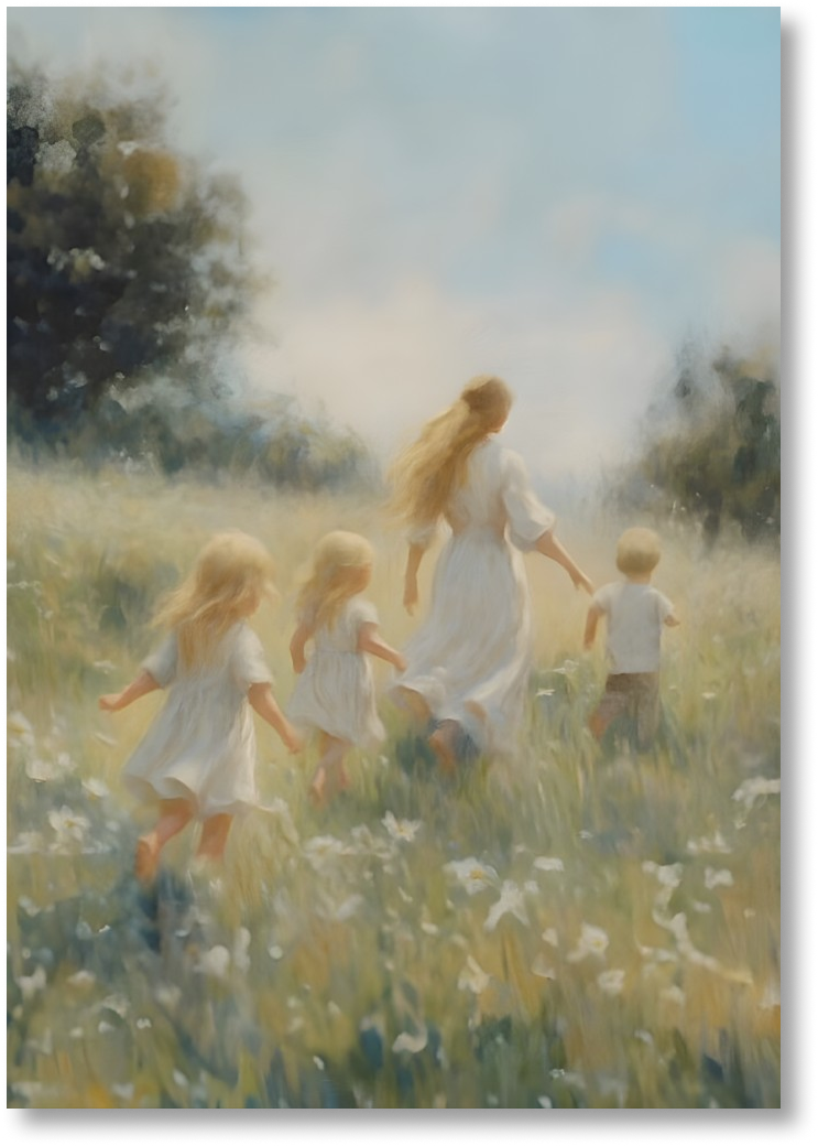 Mommy and Me, 3 Blondes - Print