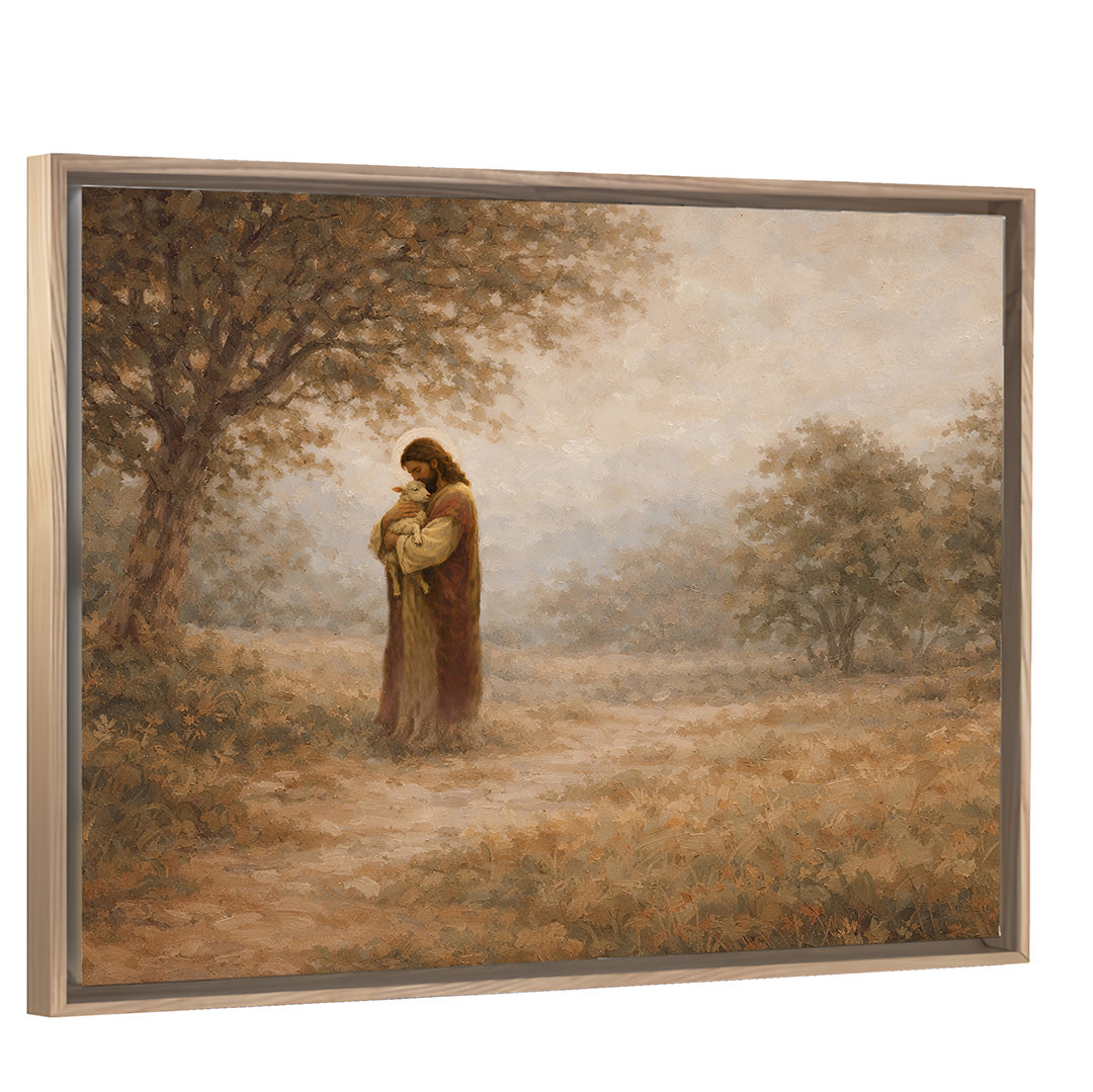 Paths of Peace - Light Wood Framed Horizontal Canvas