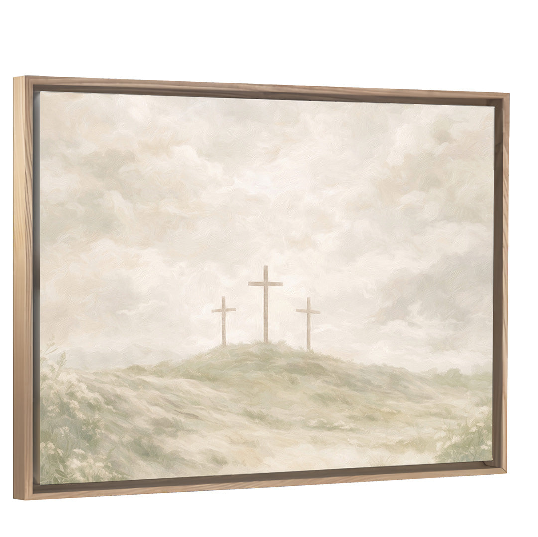 Redeemed - Light Wood Framed Horizontal Canvas