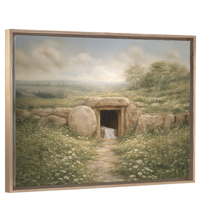 Risen in Glory - Light Wood Framed Canvas