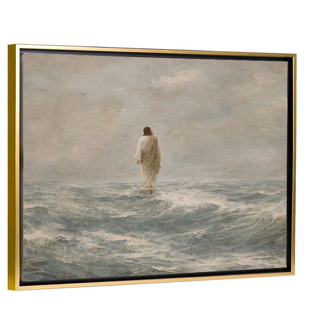 Safe with Him - Gold Framed Canvas