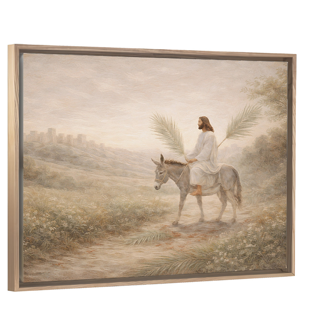 The Humble King - Light Wood Framed Horizontal Canvas