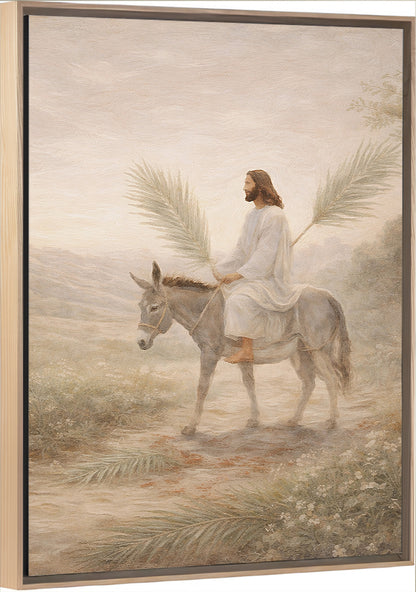 The Humble King - Light Wood Framed Vertictal Canvas