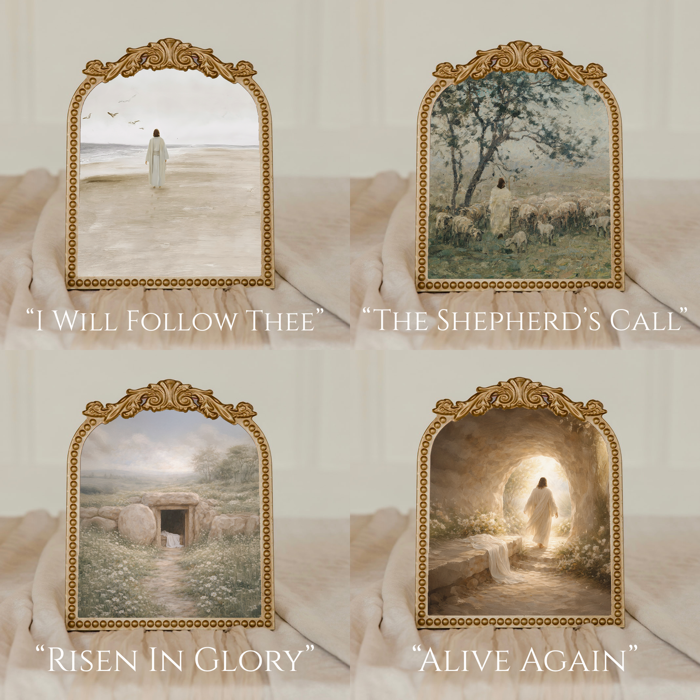 Medium Vintage Floral Gold Frame -  9.5x11